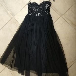 Off shoulder lace and beads dress